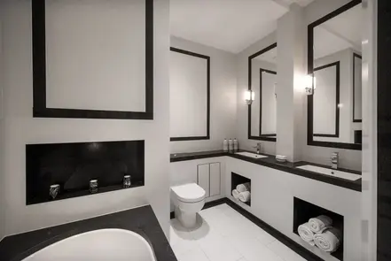 black and white bathroom