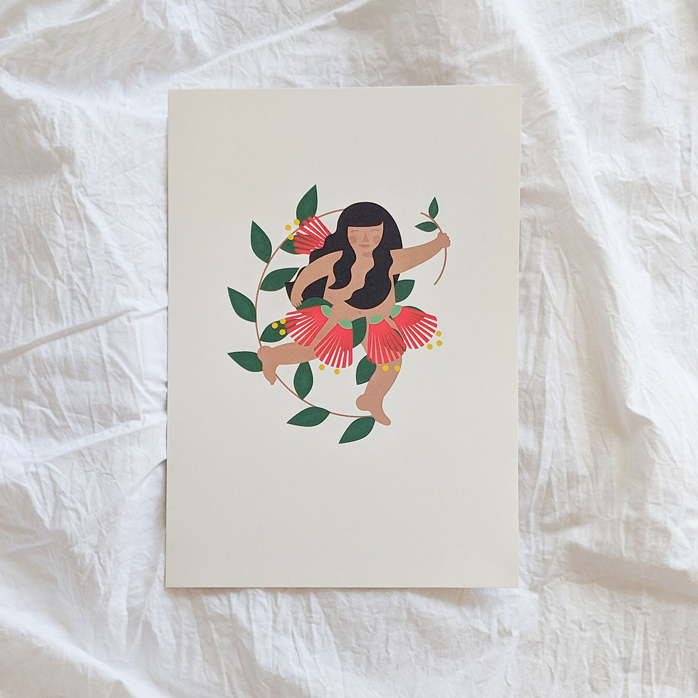 Pōhutukawa Girl Print