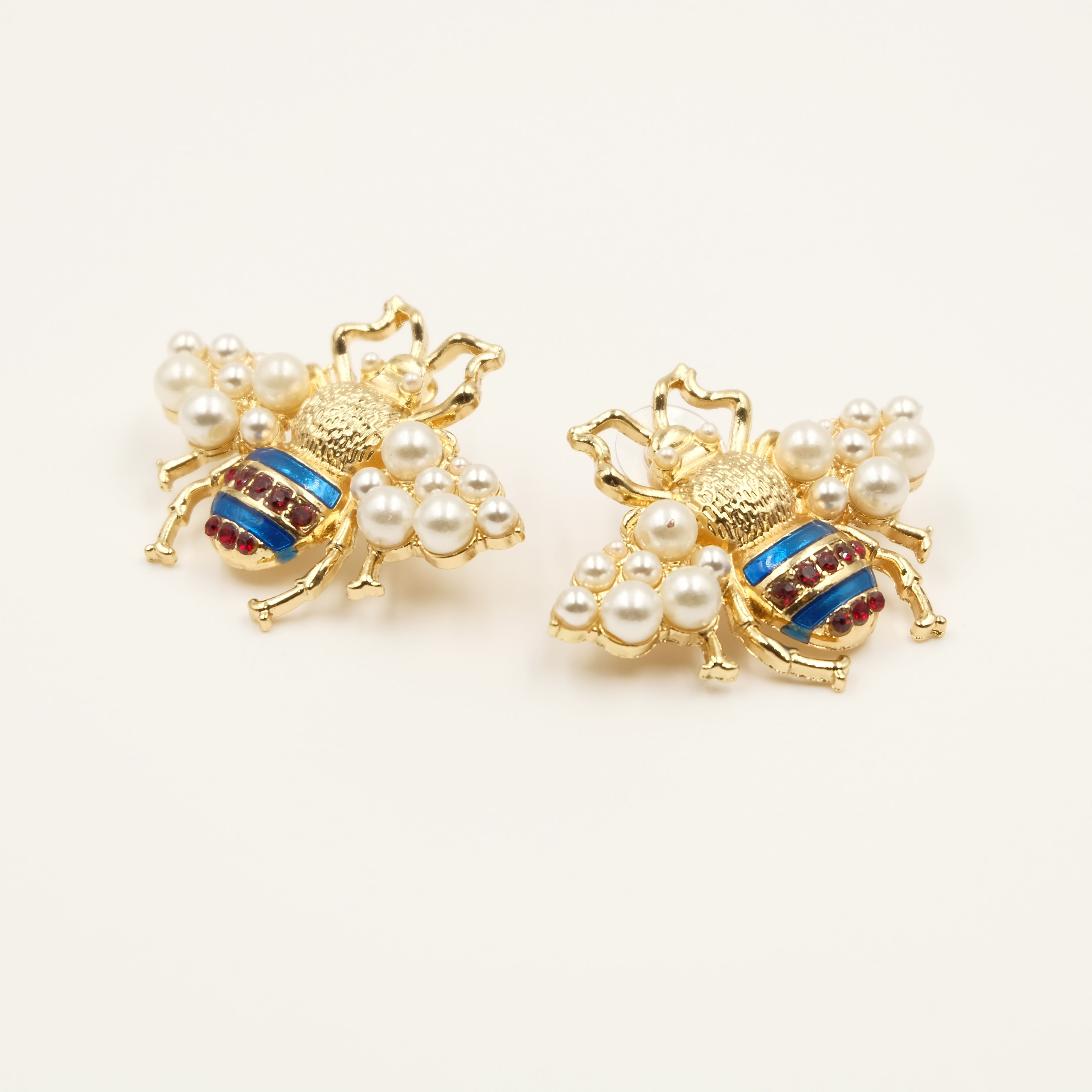 Bumble Bee Pearl Wing Studs