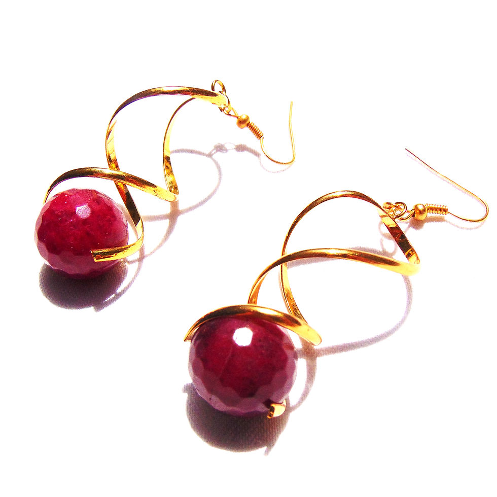 Orecchini ONDA - Oro e Bordeaux ♥