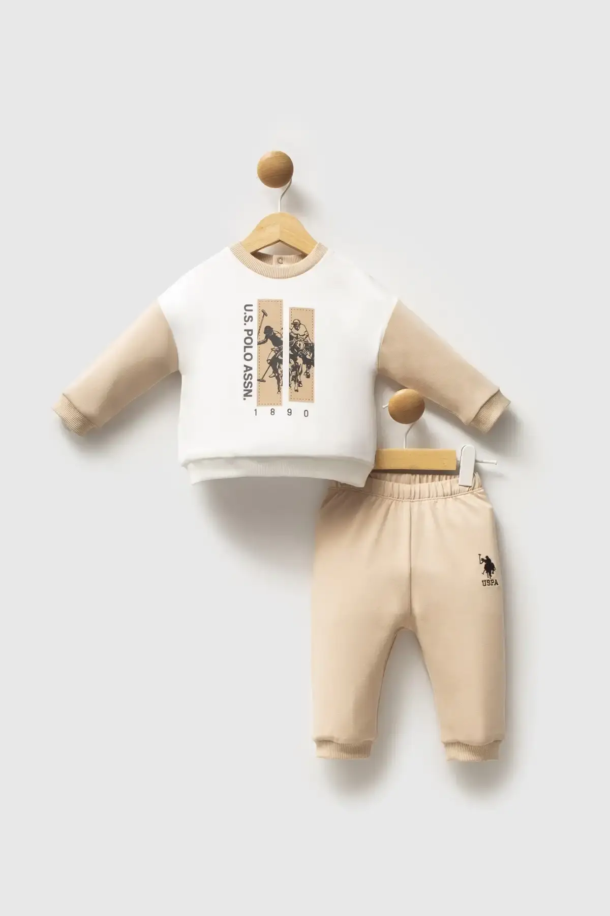 U.S. Polo Assn 2 li Takım Beyaz-Bej