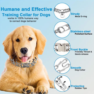 Prong Collar for Dogs, Pinch Collar for Dogs, Adjustable Dog Training Collar with Quick Release Buckle for Small Medium Large Dogs(Packed with Two Extra Links) (M/L(18-23" Neck, 3.00mm)) Brand: Safiman