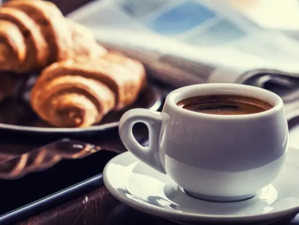 Kaffeepause mit Franzbroetchen