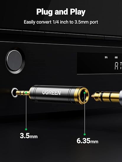 Thumbnail: UGREEN 3.5mm Male to 6.35mm Female Adapter 1pcs AV168