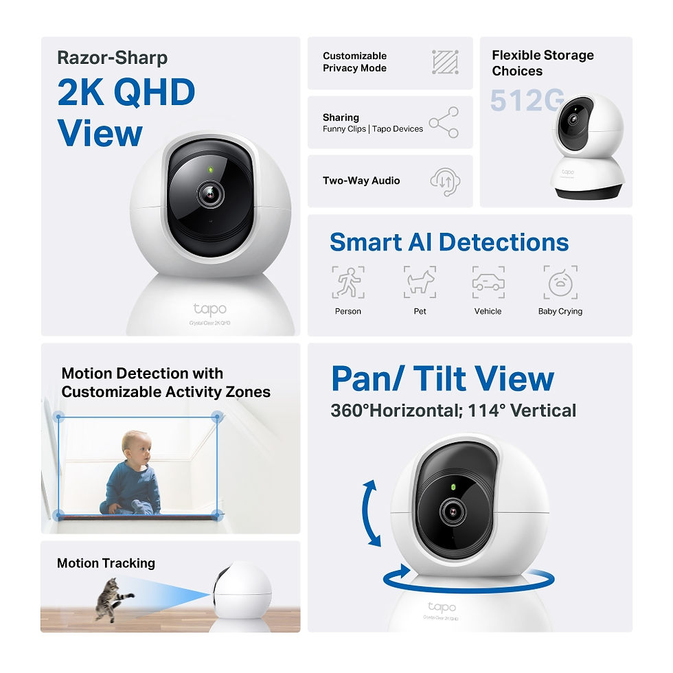 Thumbnail: Tapo C220 360-Degree Smart Wi-Fi Pan and Tilt Camera, 4M Tapo C220