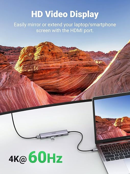 Thumbnail: UGREEN USB-C Multifunction Adapter , USB C Hub 5 in 1, 4K HDMI to USB C CM478