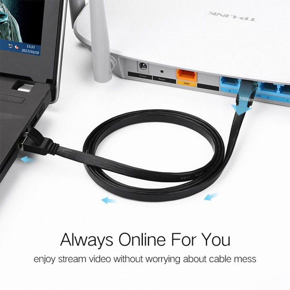 Thumbnail: UGREEN Cat 6 U/UTP Lan Flat Cable 30m (Black) NW102 50182