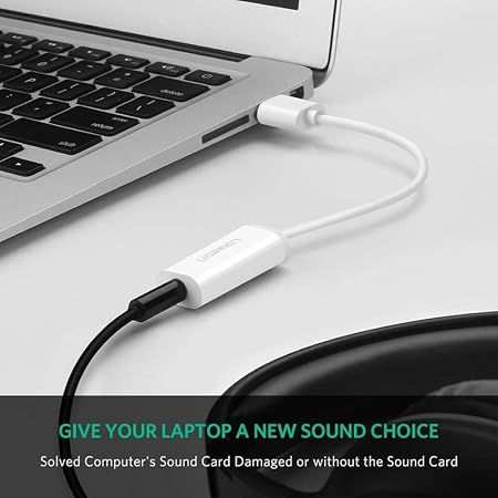 Thumbnail: UGREEN USB A Male to 3.5 mm Aux Cable (White) US206 30712