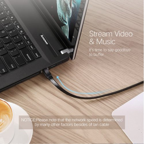 Thumbnail: UGREEN Cat 7 U/FTP Lan Cable Flat Design 1.5m (Black) NW106 11276