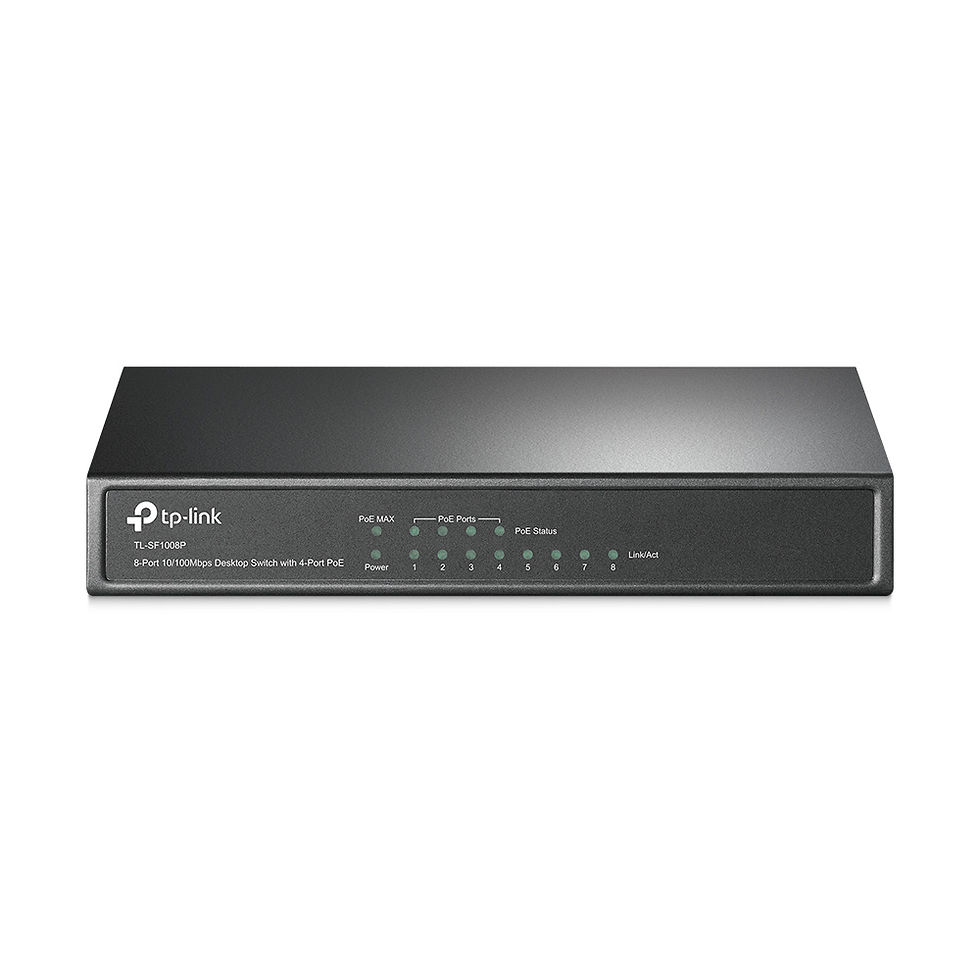 tp-Link TL-SF1008P 8-Port 10/100Mbps Desktop Switch with 4-Port PoE - TL-SF1008P