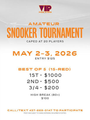 Amateur Snooker Tournament (VIP Pool & Bar)