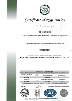 ISO Certificate HD Plastichem