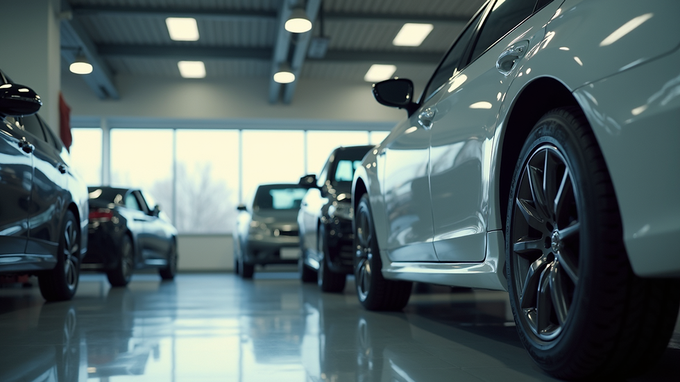 Eye-level view of a well-maintained used car in a dealership
