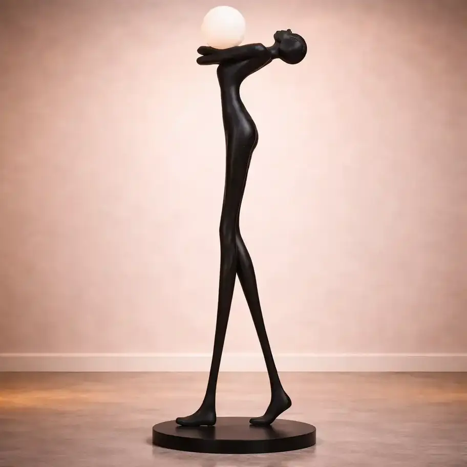 Humanoid Sculptural Floor Lamp Black