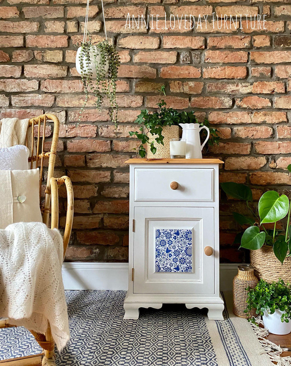 Thumbnail: Blue Glass Ornate Decoupage