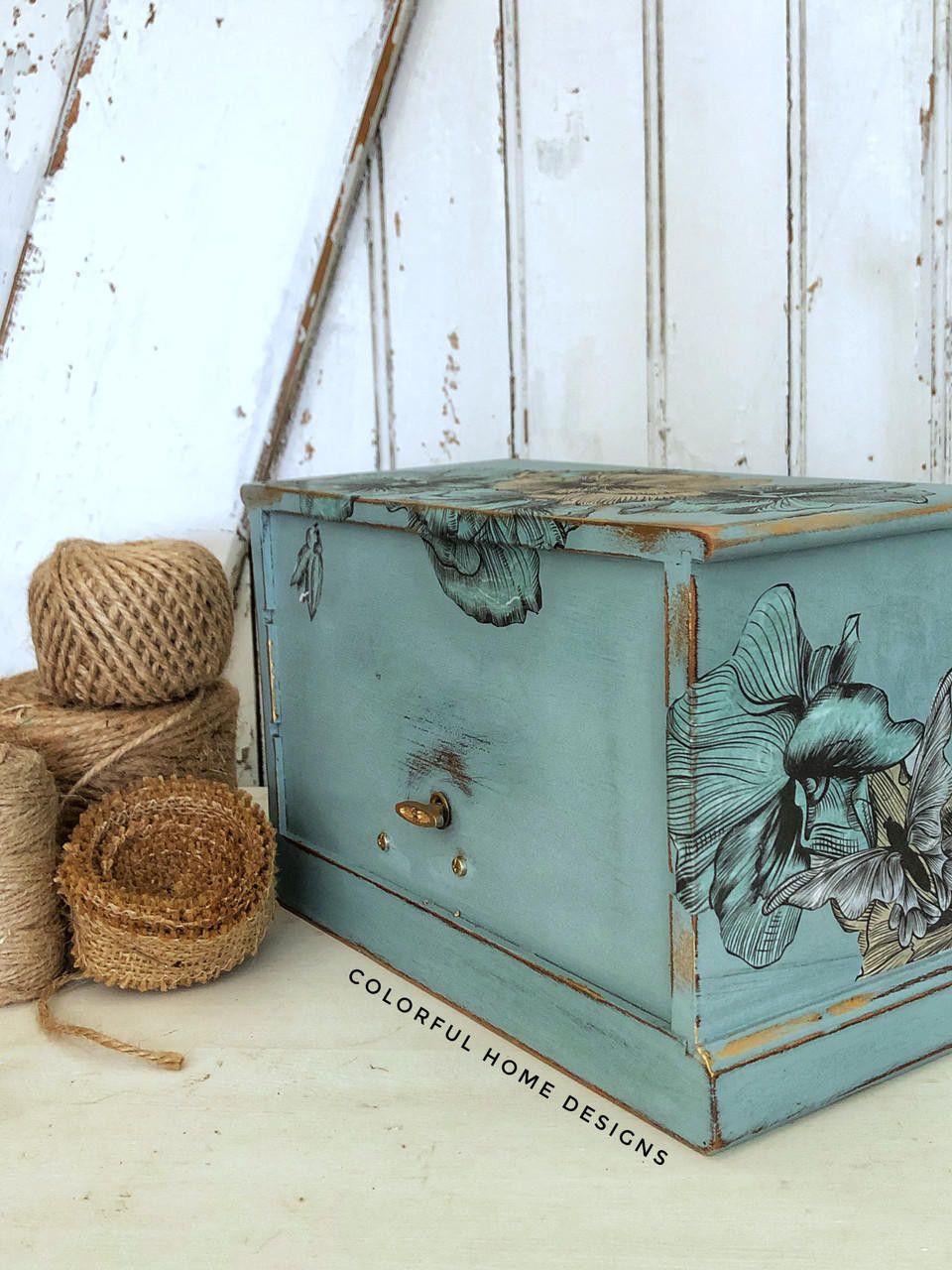 Thumbnail: Blue and Yellow Floral Decoupage