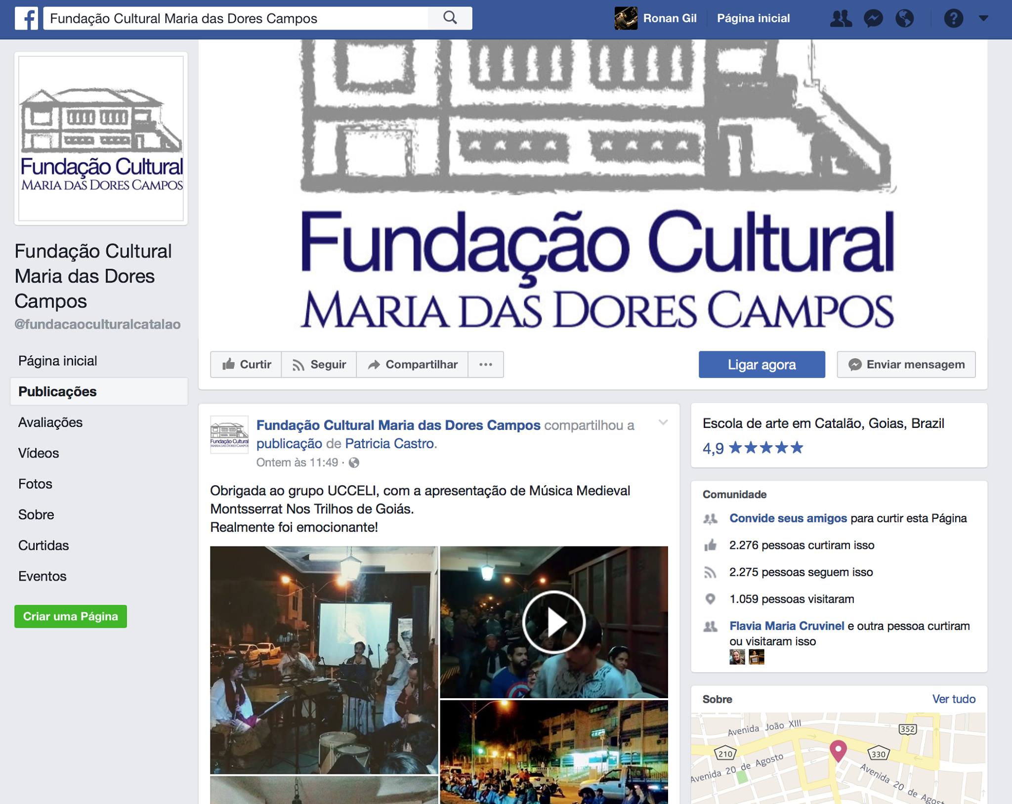 Facebook Fundação Maria das Dores