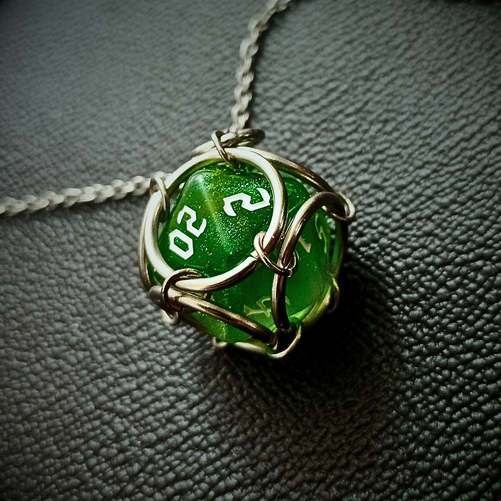 Miniatura: Colar de Dado Pingente D20 Estelar - Com Corrente Metálica
