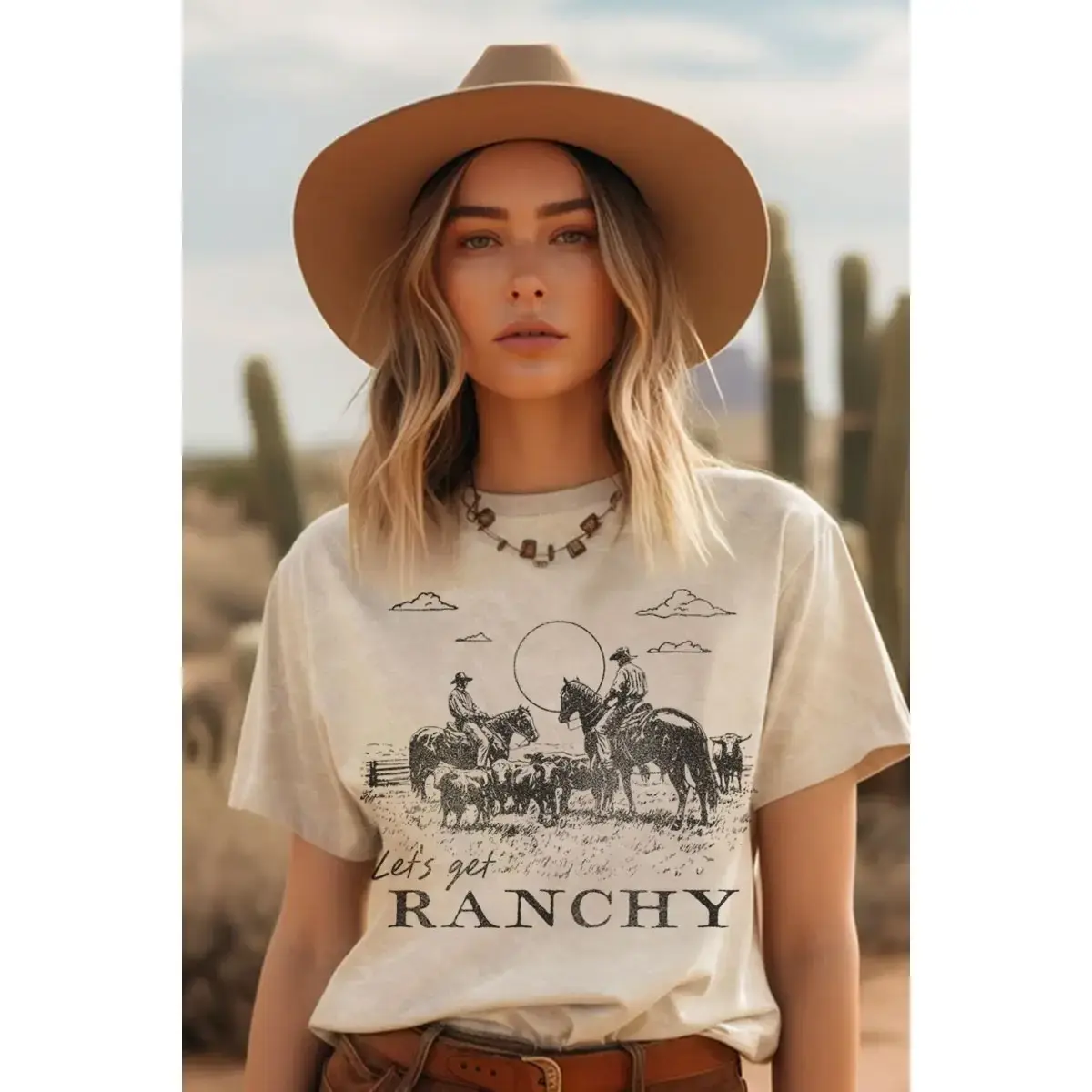 Let's Get Ranchy Mineral Graphic Top