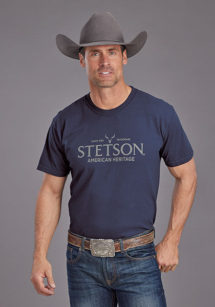 STETSON SHORT SLEEVE T-SHIRT AMERICAN HERTIFAGE SCREEN PRIN