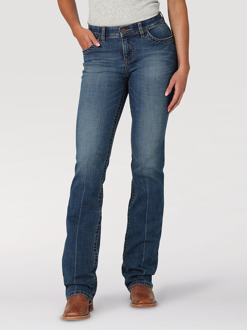 WOMEN'S WRANGLER® ULTIMATE RIDING JEAN WILLOW MID-RISE BOOTCUT IN MARIE