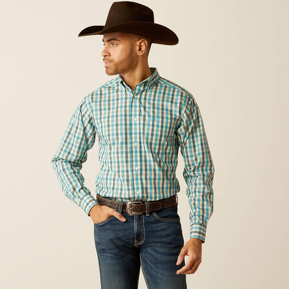 Men's Ariat Wrinkle Free Gordie Fitted Long Sleeve Shirt