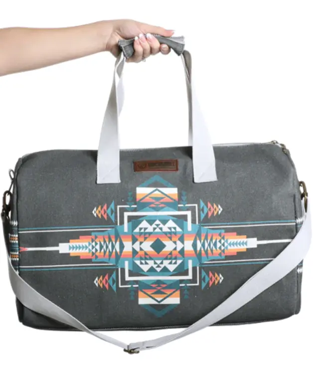 Rock & Roll Denim Aztec Print Duffle Bag