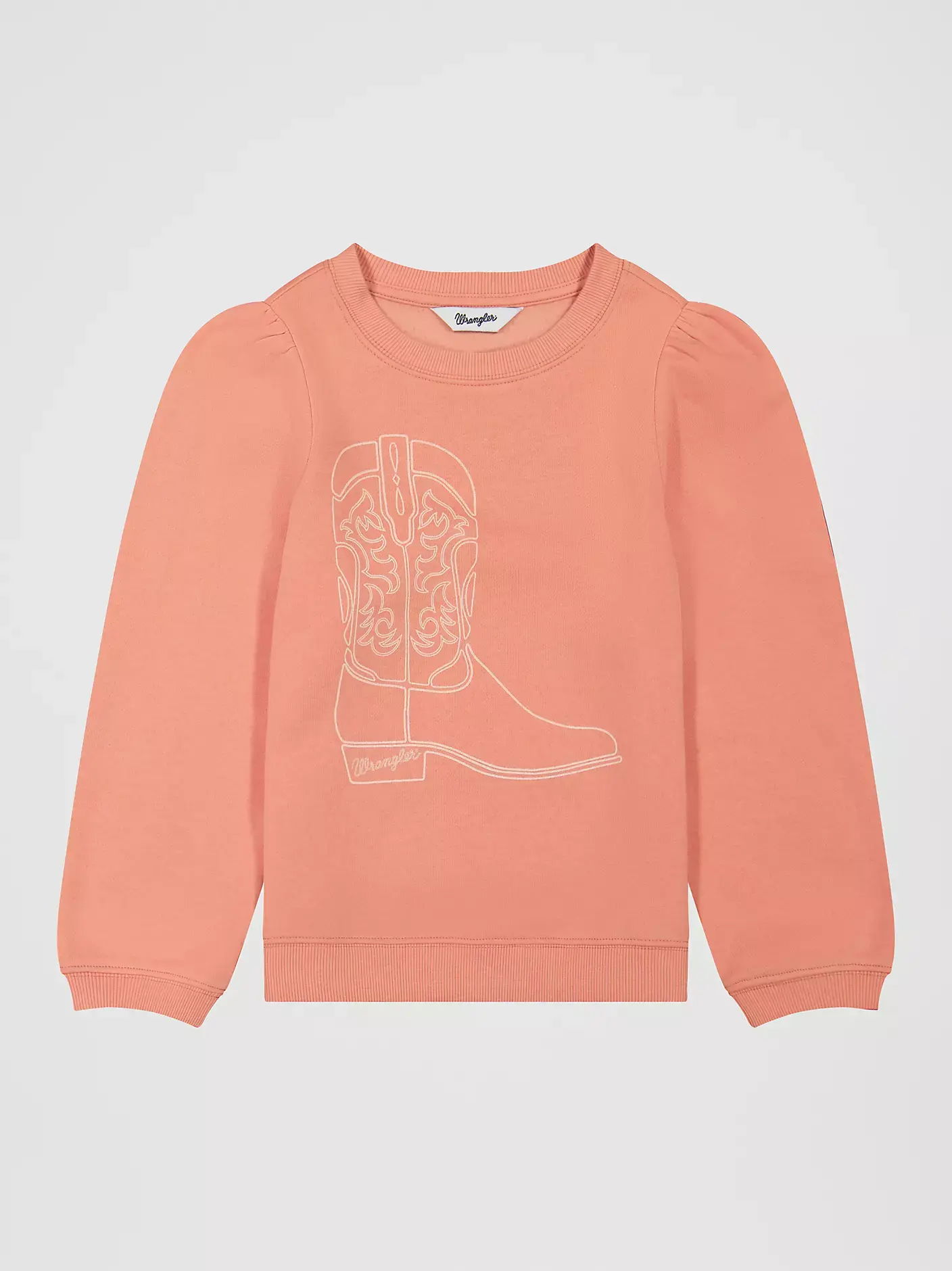 Wrangler Girl's Puff Sleeve Graphic Fleece Sweatshirt