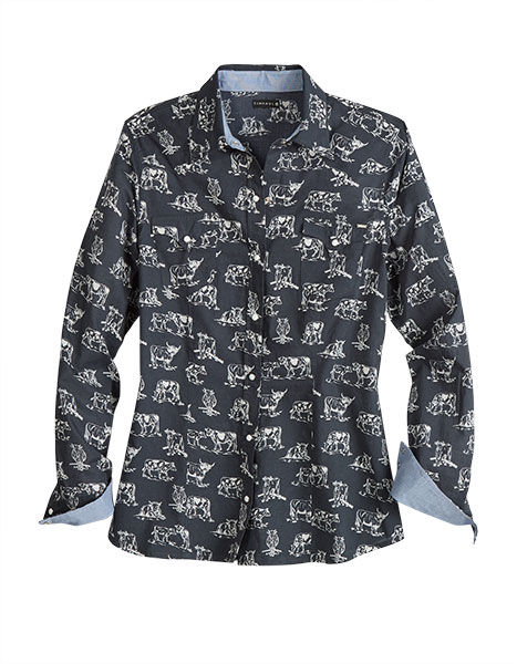 WOMENS L/S SHIRT TIN HAUL ALLOVER PRINT -SNAP