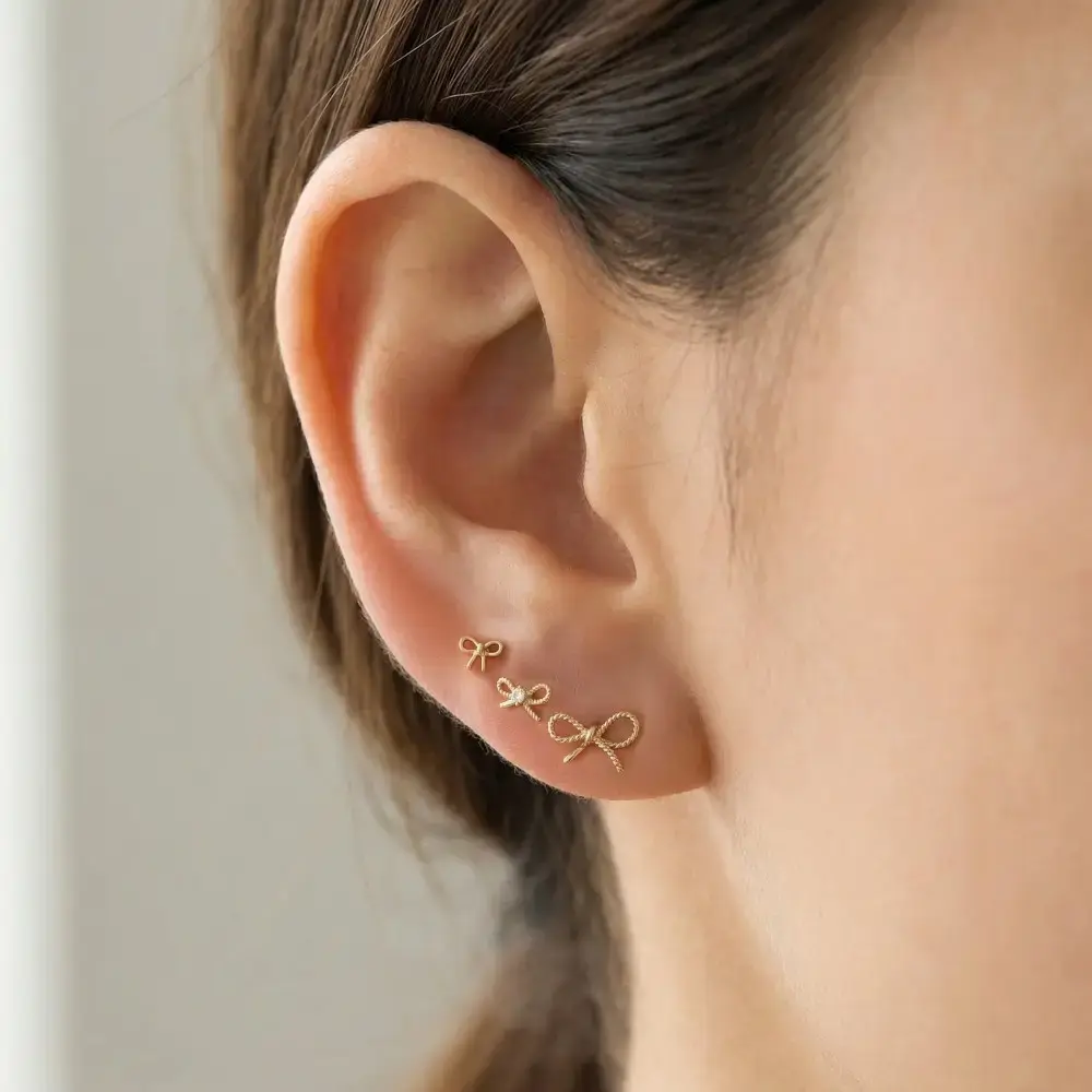 Dainty Bows Stud Earrings Set