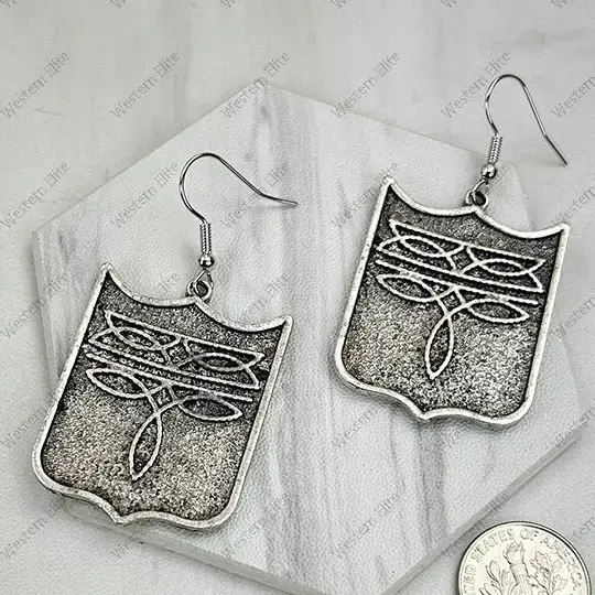 Silver Metal Shield Earrings