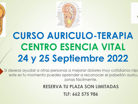  CURSO AURICULO-TERAPIA 24 Y 25 SEPT 22