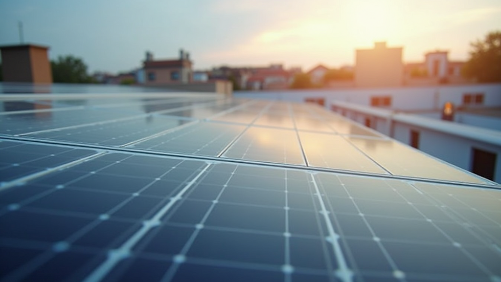 Close-up view of a beautiful solar panel array on a rooftop