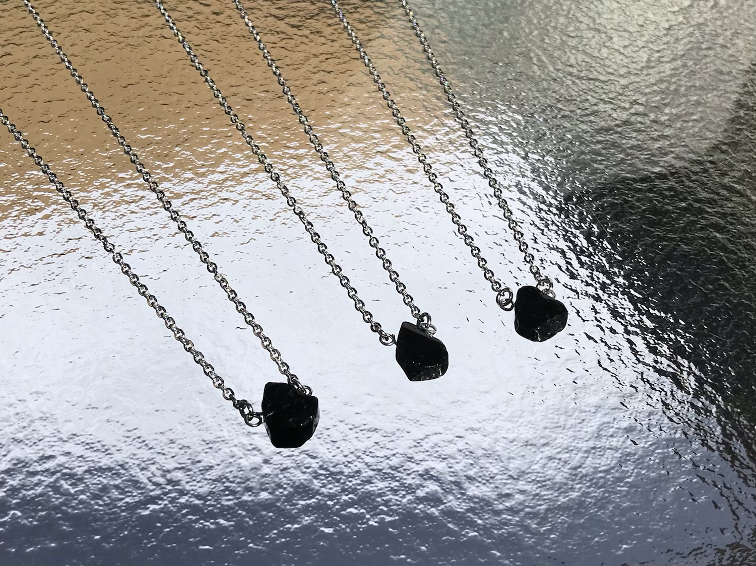 Black Tourmaline Tear Drop Necklace