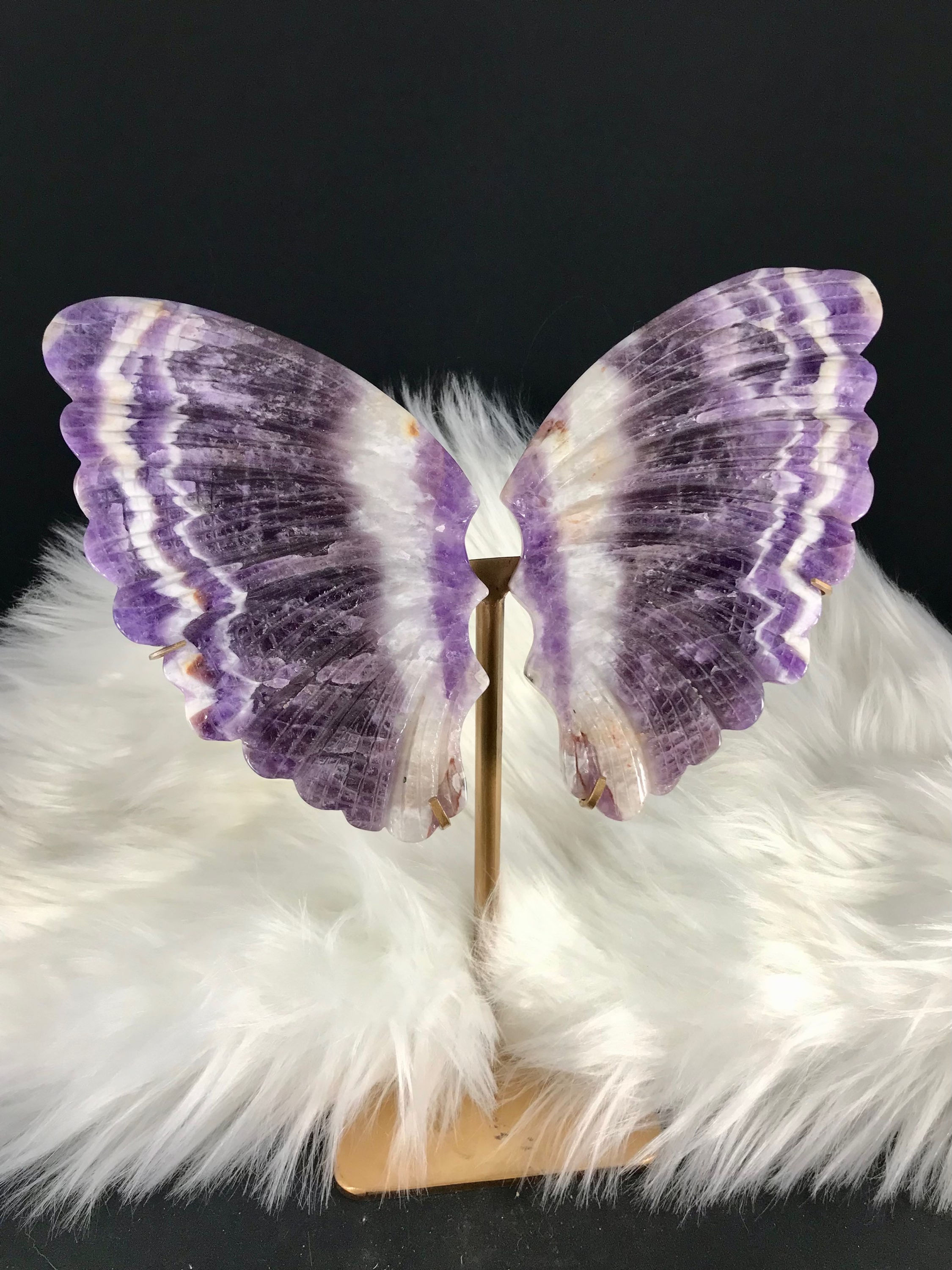 Hand Carved Amethyst Butterfly Wings