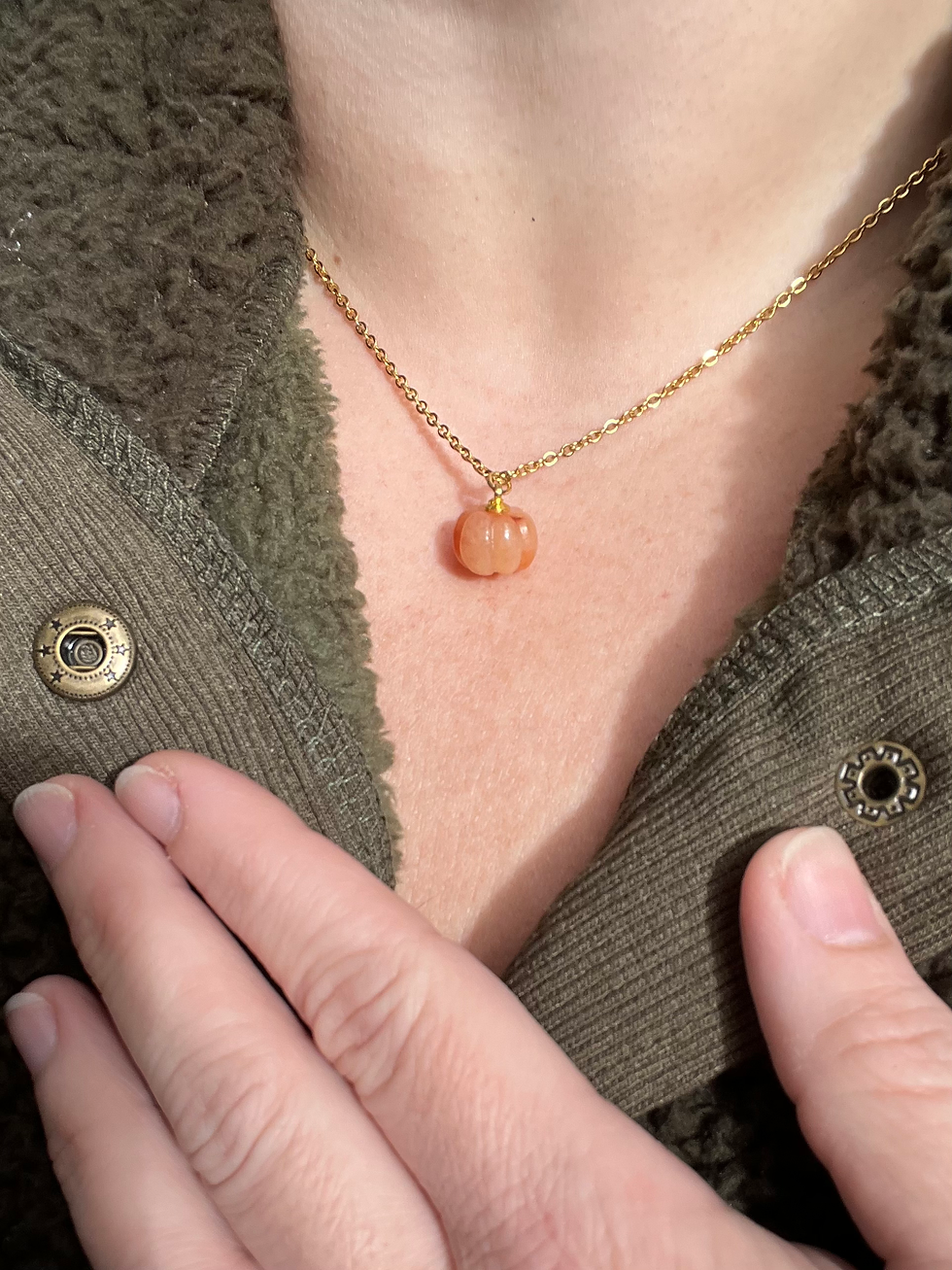 Thumbnail: Dainty Pumpkin Necklace 