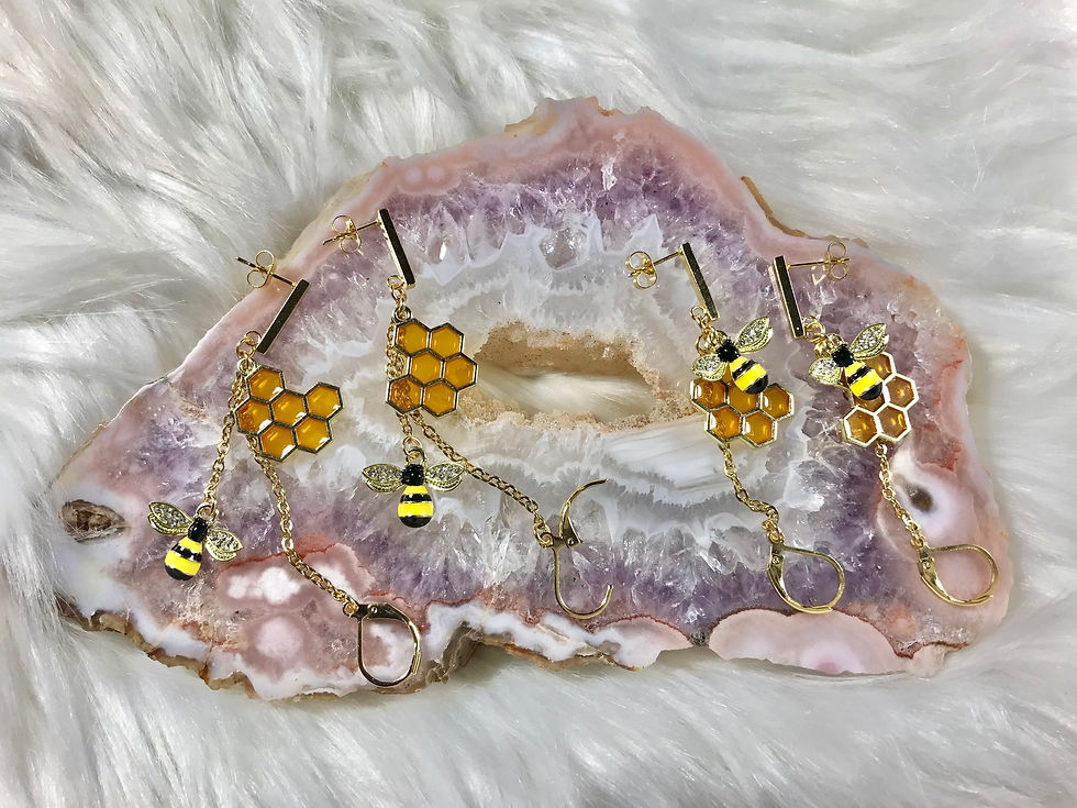 Thumbnail: Bees - Loop Earplugs Holder Earrings