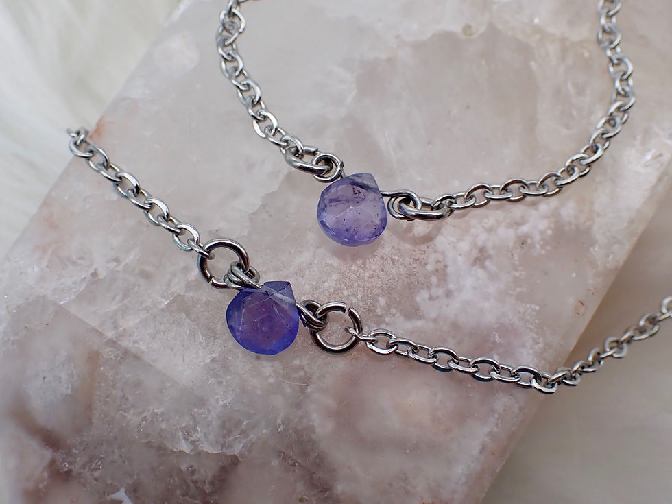 Thumbnail: Tiny Tanzanite Teardrop Necklace 