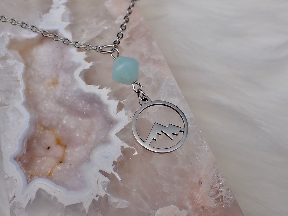 Thumbnail: Mountain Girl Round Pendant Necklace