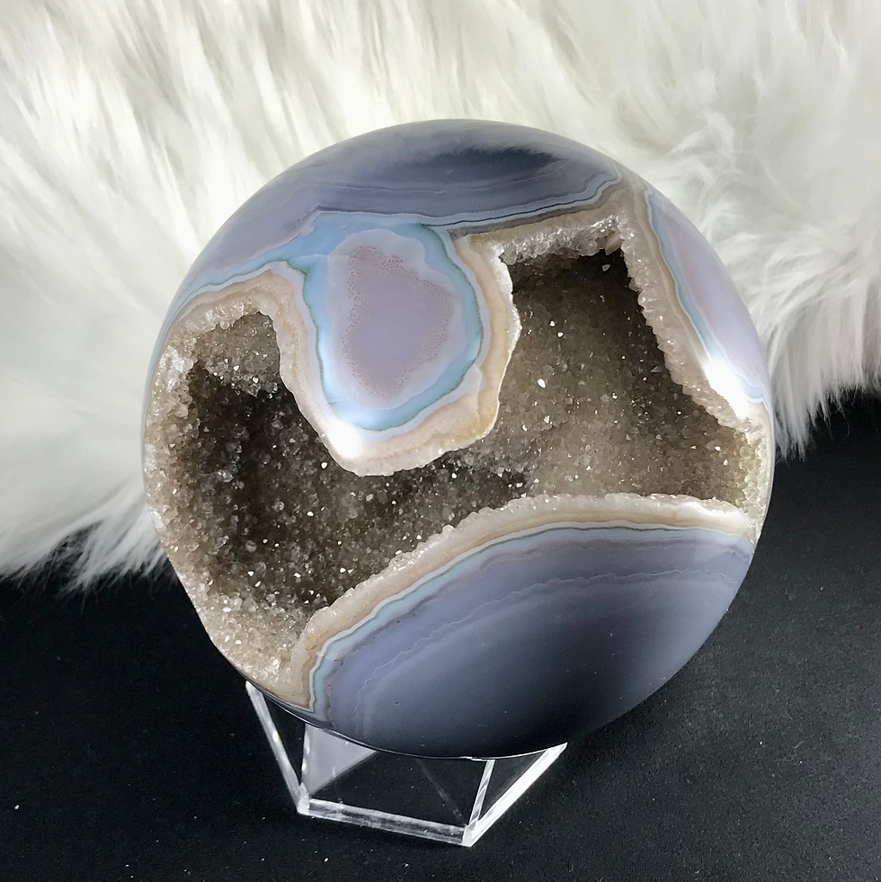 Thumbnail: Unique Super Druzy Agate Sphere