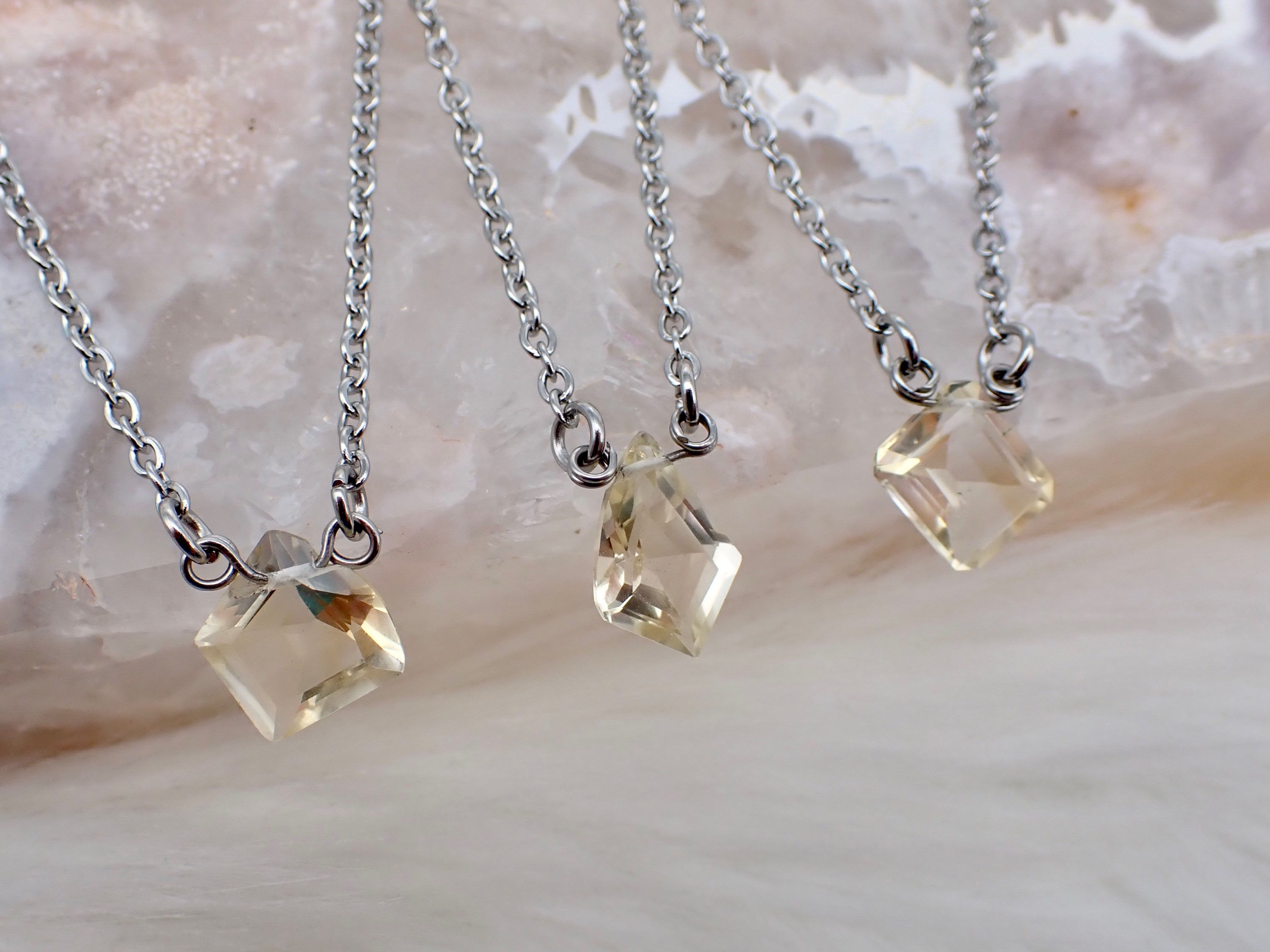 Citrine Faceted Freeform Necklace