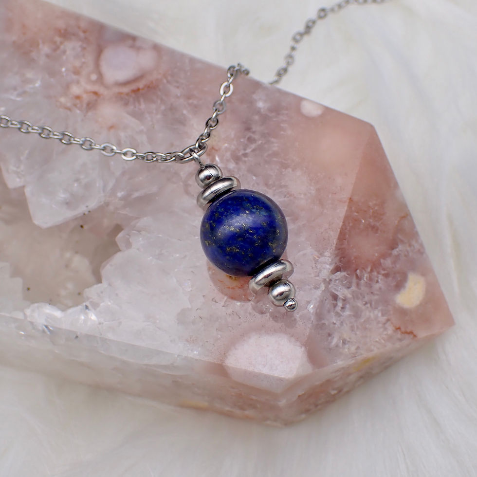 Lapis Lazuli Pendulum Bead Necklace