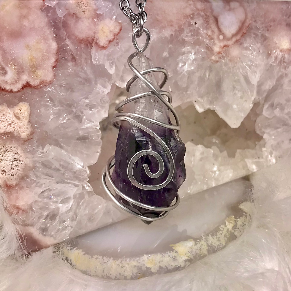 Thumbnail: Auralite 23 Scepter - Wire Wrapped Necklace