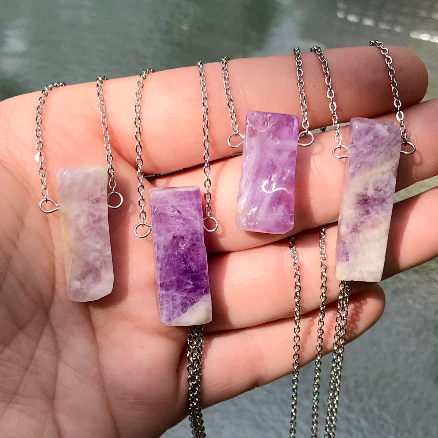 Amethyst Bar Necklace 