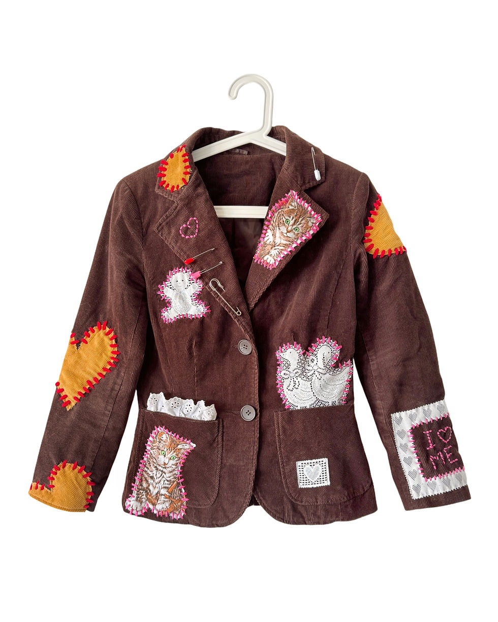 Embroidered Kitty Blazer