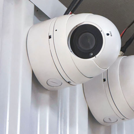 Security cameras inside a climate control self storage building in Pineville, LA