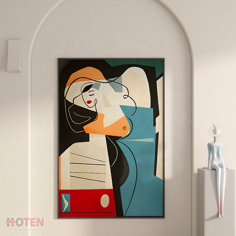 Thumbnail: Top Sales Home Decor Hand-Painted Abstract Woman Figure Oil Painting on Canvas F