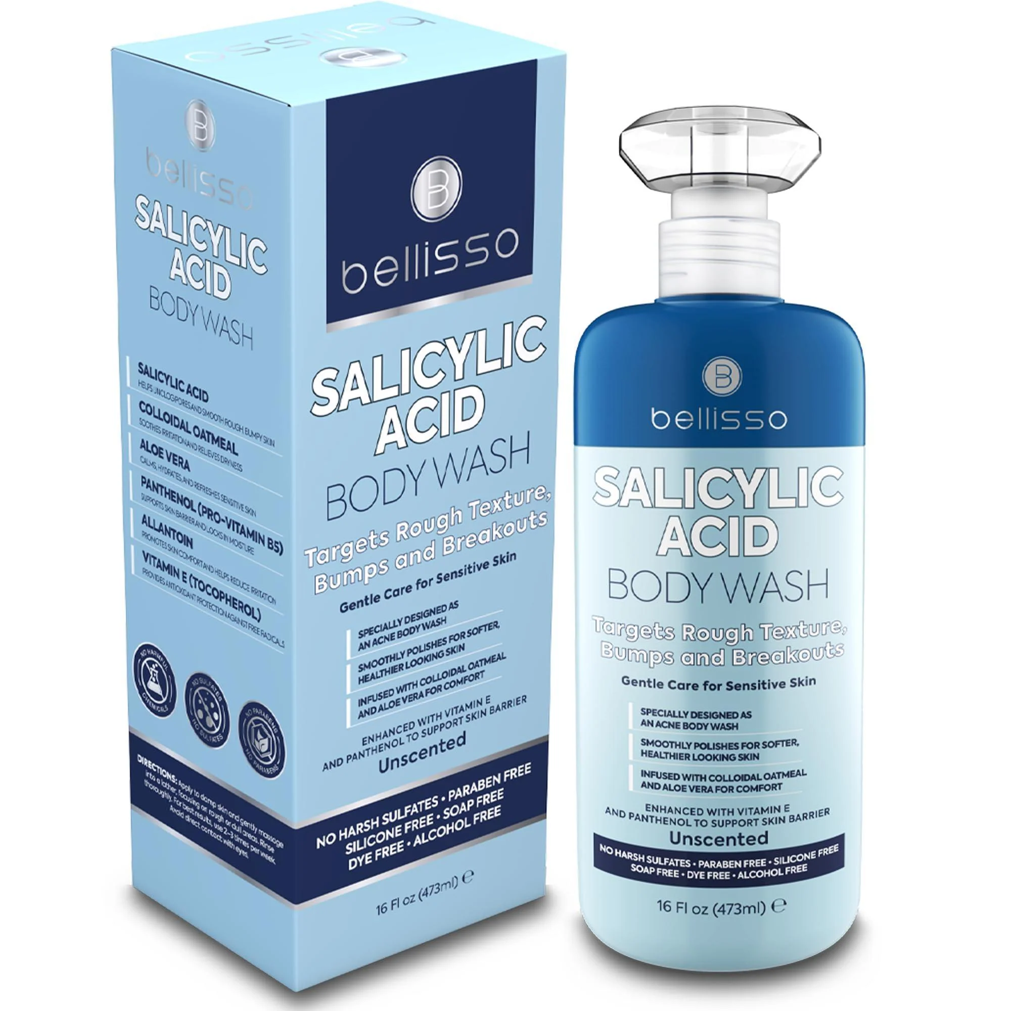 Salicylic Acid Body Wash 16 Fl Oz Mens Womens Exfoliating Liquid Soap for Back A
