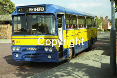 Chesterfield Transport Ltd No. 203 OSJ634R - orig. WSMT (n/s 35)
