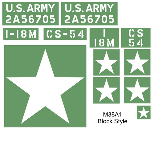 M38A1 Stencil Set | Mil Vehicle Stencils